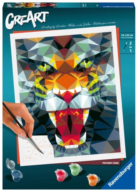 CreArt poligonális tigris – számozott festés