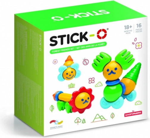 Stick-O mágneses építőkészlet Erdei barátok, 16 darab