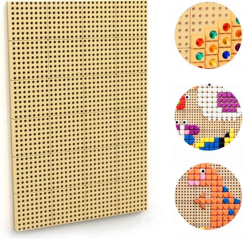 Masterkidz falra szerelhető kreatív STEM tábla szerelőpanellel 120 × 80 cm