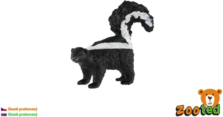 Zooted csíkos bűzösborz figura, 5 cm – 1 darab