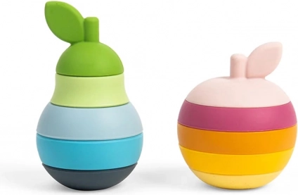 Bigjigs Toys rakosgatható alma és körte – szilikon rakosgató és rágóka készlet
