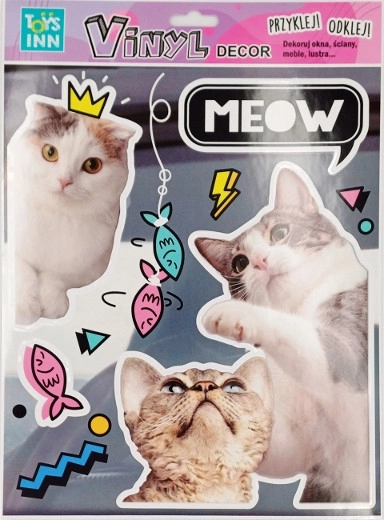 Meow macskás vinyl matricák