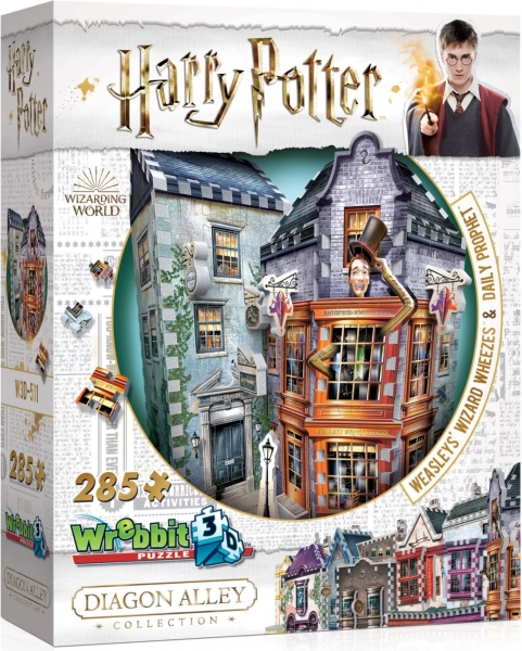 3D puzzle HARRY POTTER: Weasley Varázsvicc Vállalata és Reggeli Próféta (285 darab) – WREBBIT