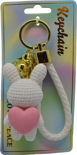 Kulcstartó – nyuszi szívvel