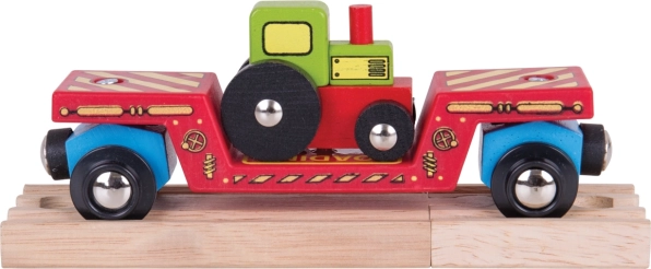 Bigjigs Rail tehervagon traktorral és két sínnel