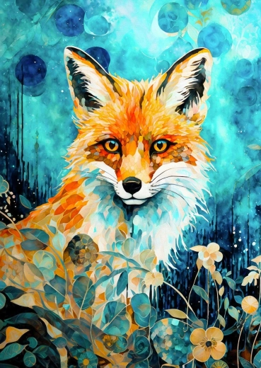 Enjoy puzzle róka kék háttéren, 1000 darabos