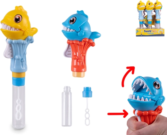 Buborékfújó piranhával és csattogó fogakkal 25 cm