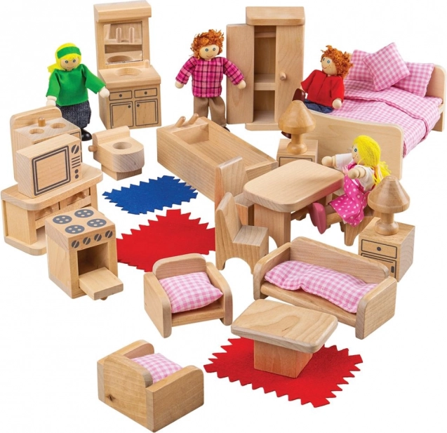 Bigjigs Toys babaház bútor és figurák készlet