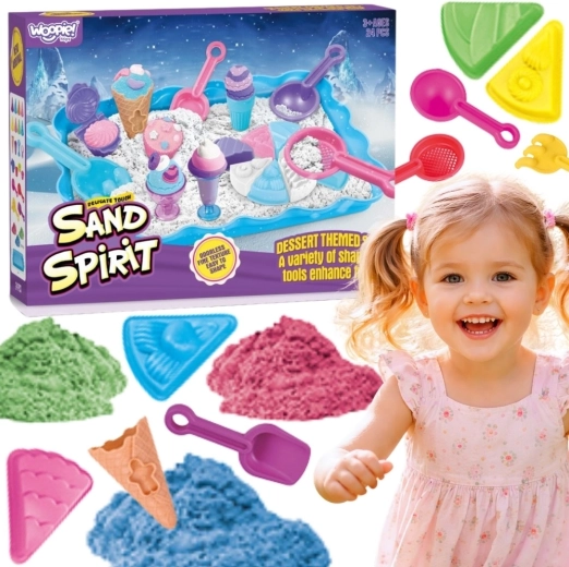 Woopie Sand Fairy kinetikus homok készlet – fagyizó és desszertek, 24 darab