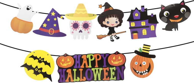Halloween papír girlanda motívumokkal - 1 darab