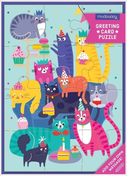 Mudpuppy puzzle macskás buli 12 darabbal