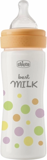 Chicco Perfect Easy cumisüveg 250 ml szilikon cumifejjel, közepes átfolyás, 2 hó+
