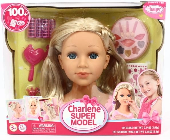 Bayer Charlene Super Model – szőke frizurafej kiegészítőkkel