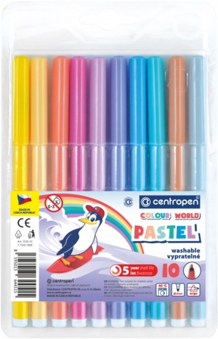 CENTROPEN pasztell filctollak, 10 szín