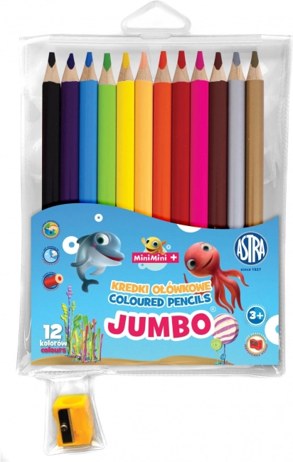 Astra Mini Mini Jumbo színes ceruzák 12 db hegyezővel