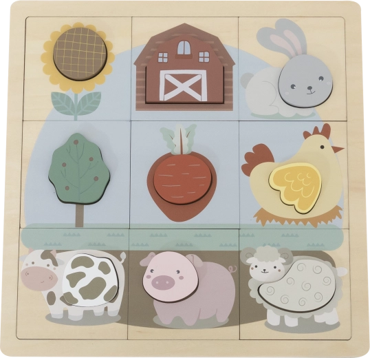 Babu oktató fa puzzle – Farm – 12 darab