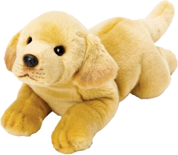 Plüss Labrador kutya fekvő helyzetben, 38 cm