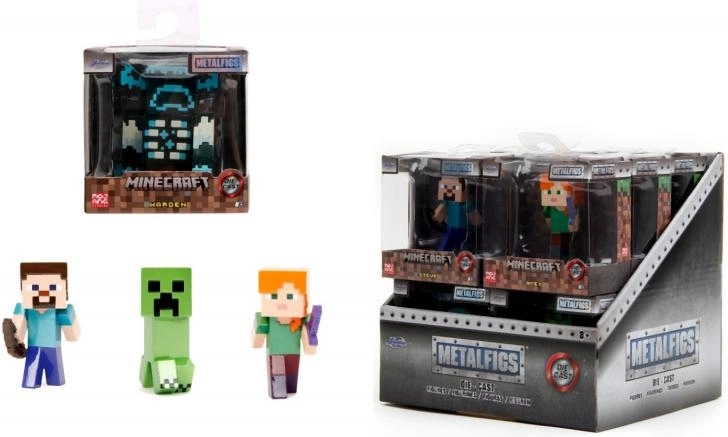 Minecraft fém gyűjtői figura 6,5 cm – Steve, Alex, Creeper vagy Warden