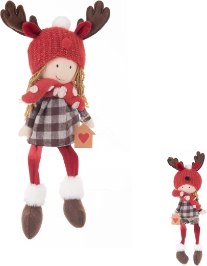 Plüss figura ülő kislány vagy kisfiú 51 cm szürkében
