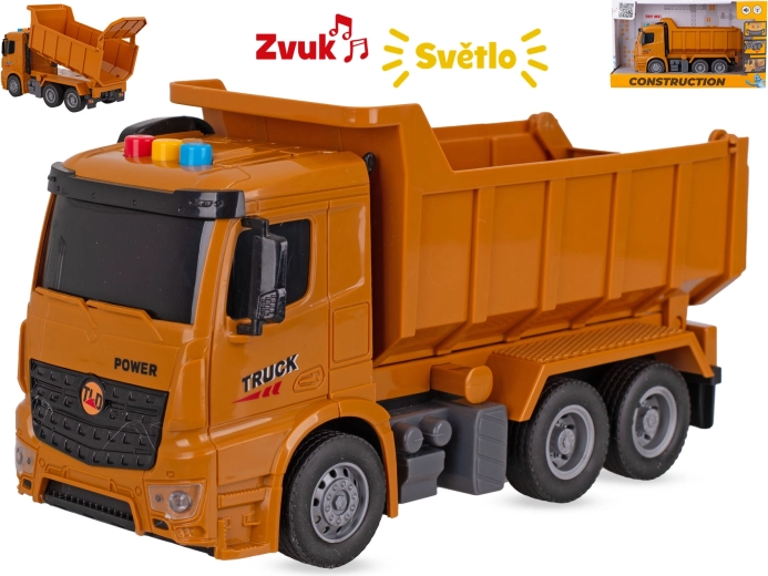 Teherautó dömper lendkerekes, 26 cm, fényekkel és hangokkal