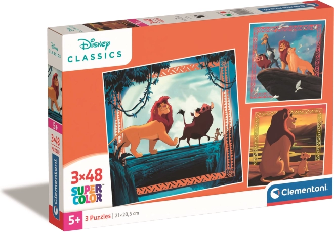 Puzzle Oroszlánkirály 3×48 darab CLEMENTONI