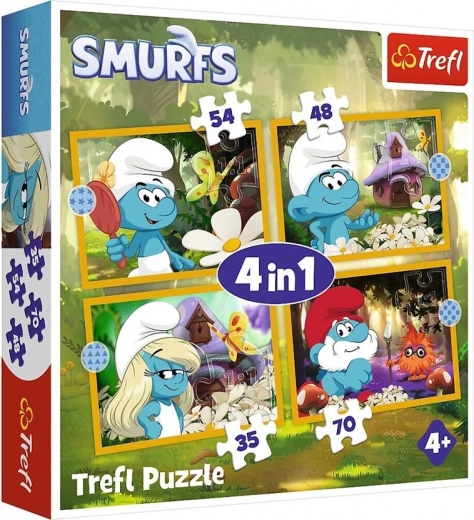 Puzzle Hupikék törpikék – élet a faluban 4 az 1-ben