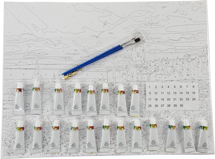 Teljes készlet festékekkel és ecsetekkel