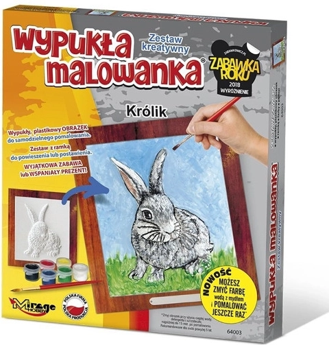 Domború 3D kifestő – nyúl a MIRAGE HOBBY-tól