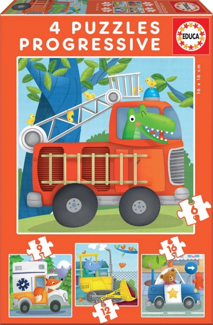 Educa puzzle Állati mentők 4 az 1-ben (6, 9, 12, 16 darab)