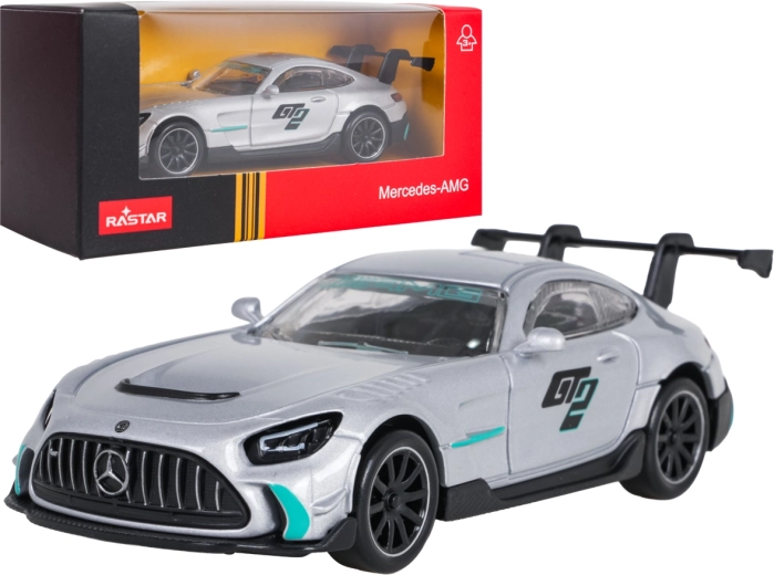 Mercedes-AMG GT2 RASTAR fém modell 1:43 méretarányban, ezüst színben