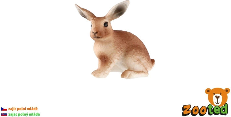 Zooted mezei nyúl kölyökfigura, 6 cm