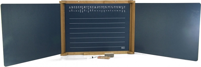 Jeujura fa háromszárnyú, falra szerelhető multifunkciós tábla 156 × 43 cm tartozékokkal