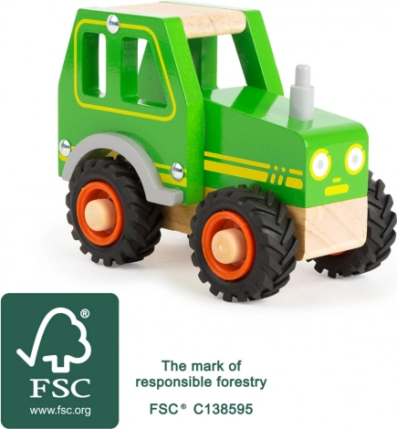 Kis Láb fa traktor zöld