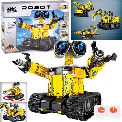 4 az 1-ben építőkészlet – távirányítós robotok és gépek, 828 darab