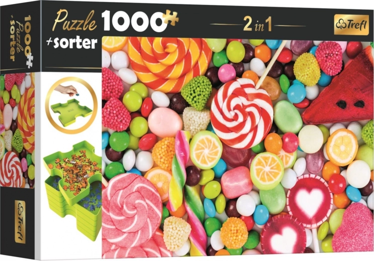 Puzzle válogatóval 2 az 1-ben Édességek 1000 darab TREFL