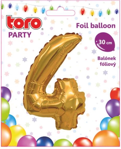 TORO arany fólia lufiszám 4, 30 cm