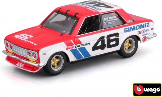 Fém modell Bburago 1:43 BRE Datsun 510 versenyautó