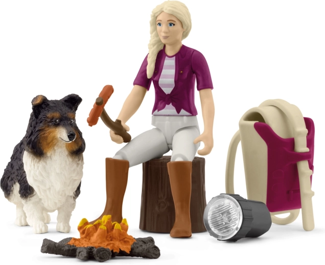 Schleich Pocket Set: Zsófi táborozása szalonnasütéssel