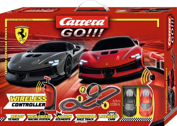 Carrera GO Ferrari Supercar Power 5,3 m autóversenypálya vezeték nélküli vezérlőkkel