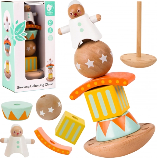 Fa egyensúlyozó bohóc építőjáték Classic World