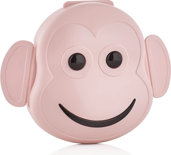 Műanyag uzsonnás doboz majmos mintával 15,5 × 18 × 9 cm