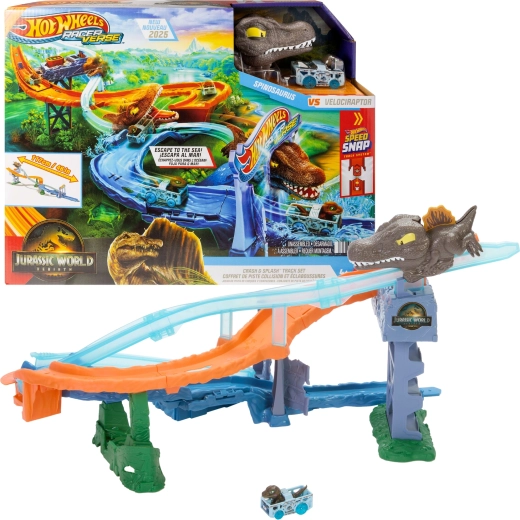 Hot Wheels RacerVerse Jurassic World Tengeri dinoszauruszverseny versenypálya autóval