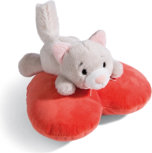 NICI plüss, bolyhos cica szívvel 13 cm Green