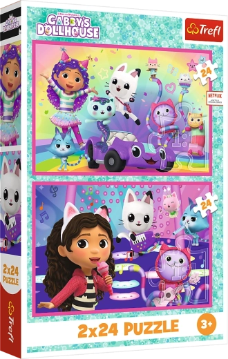 Puzzle 2x24 Játék Gabby-val - Gabby Háza Tref 34433