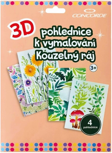 Színezhető 3D képeslapok Varázslatos paradicsom CONCORDE