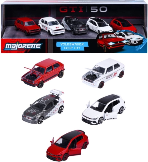 Volkswagen Golf GTI fém modelljeinek ajándékszettje, 5 db