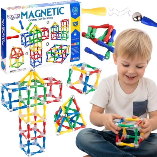 Woopie mágneses 3D XXL építőjáték 128 darabbal