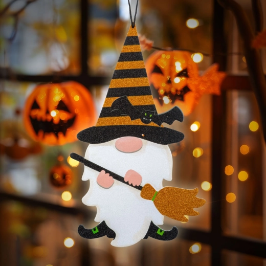 Függő Halloween-dekoráció habból, manó, 44 × 26 cm