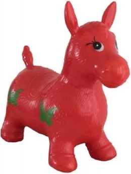 Ugráló ló gumiból, felfújható, piros