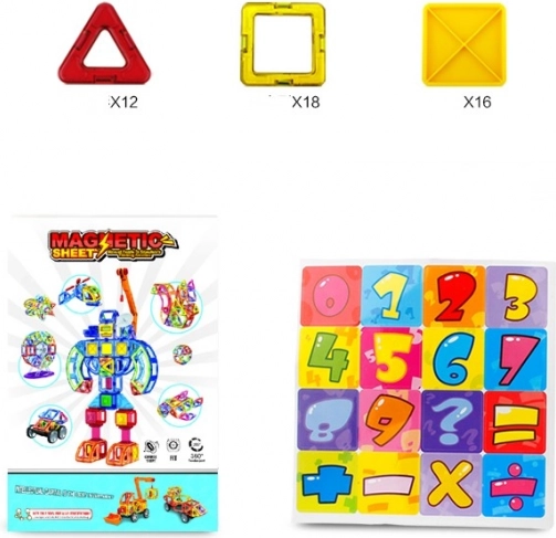 Mágneses építőkészlet gyermekeknek 46 db